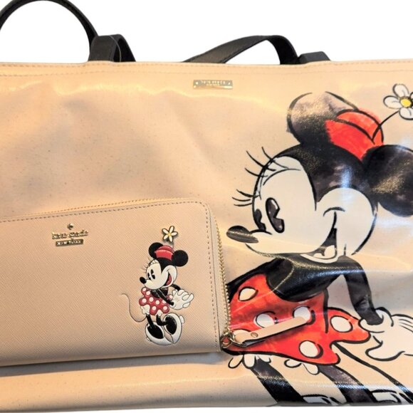 NEW Kate Spade for DISNEY MINNIE MOUSE FRANCIS LARGE TOTE and matching wallet - Picture 1 of 12